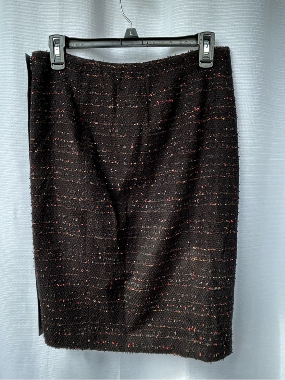 Lafayette’s 148 - Pencil Skirt w/ Side Trim/ Zipper-Classic Black Colorful Tweed